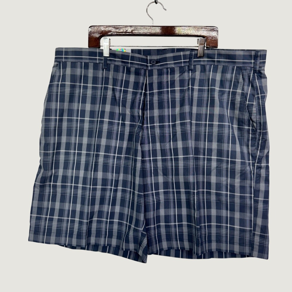 Champions Tour Golf Shorts Sz 44 Navy Plaid Performance Wicking Dadcore Lot of 2 - Picture 2 of 11